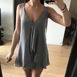 Gray flowy shift dress